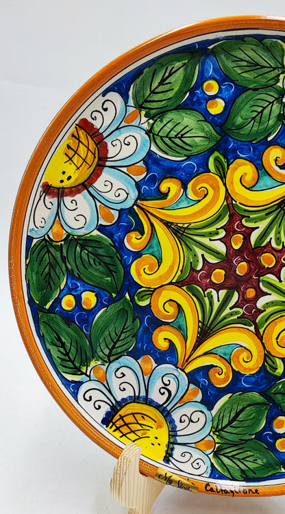 Elegant Caltagirone Ceramic Plates - Sicilian Art for a Unique Table Setting