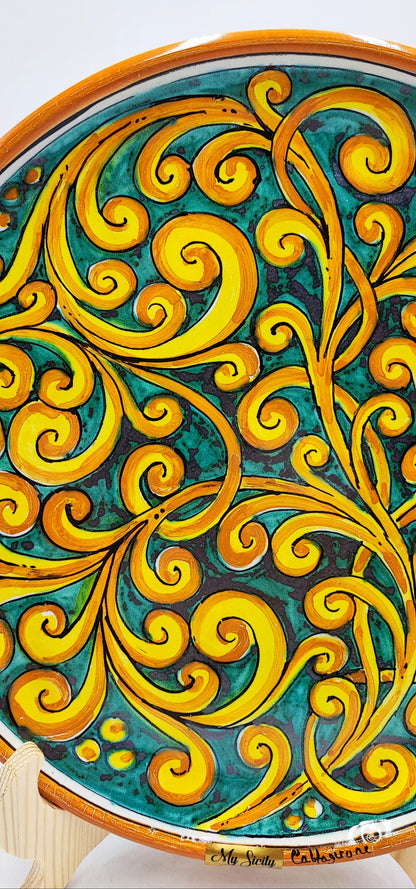 Elegant Caltagirone Ceramic Plates - Sicilian Art for a Unique Table Setting