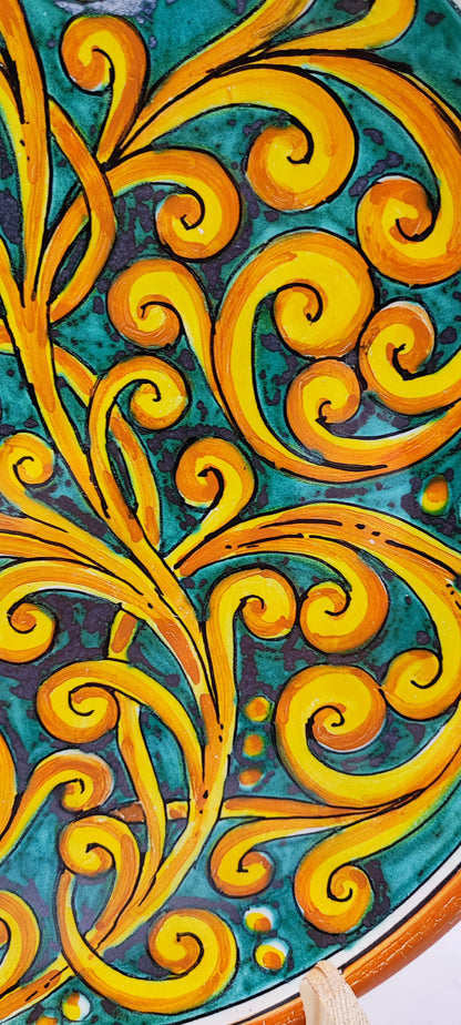 Elegant Caltagirone Ceramic Plates - Sicilian Art for a Unique Table Setting