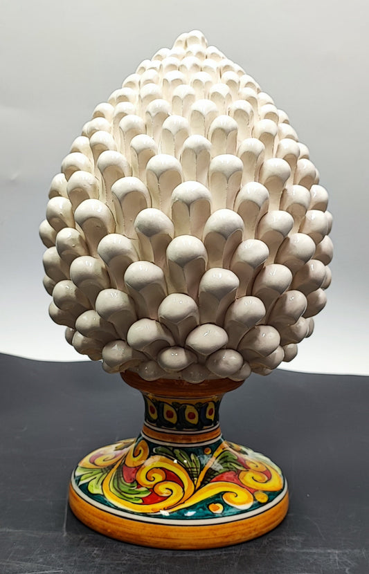 Handcrafted Sicilian Ceramic Pine Cone - Stunning Mediterranean Art Piece - Perfect for Rustic Italian Pottery Enthusiasts