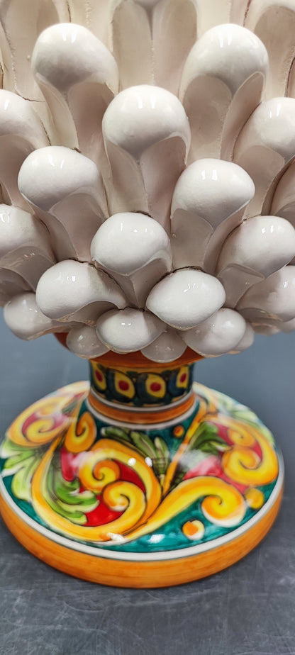 Handcrafted Sicilian Ceramic Pine Cone - Stunning Mediterranean Art Piece - Perfect for Rustic Italian Pottery Enthusiasts