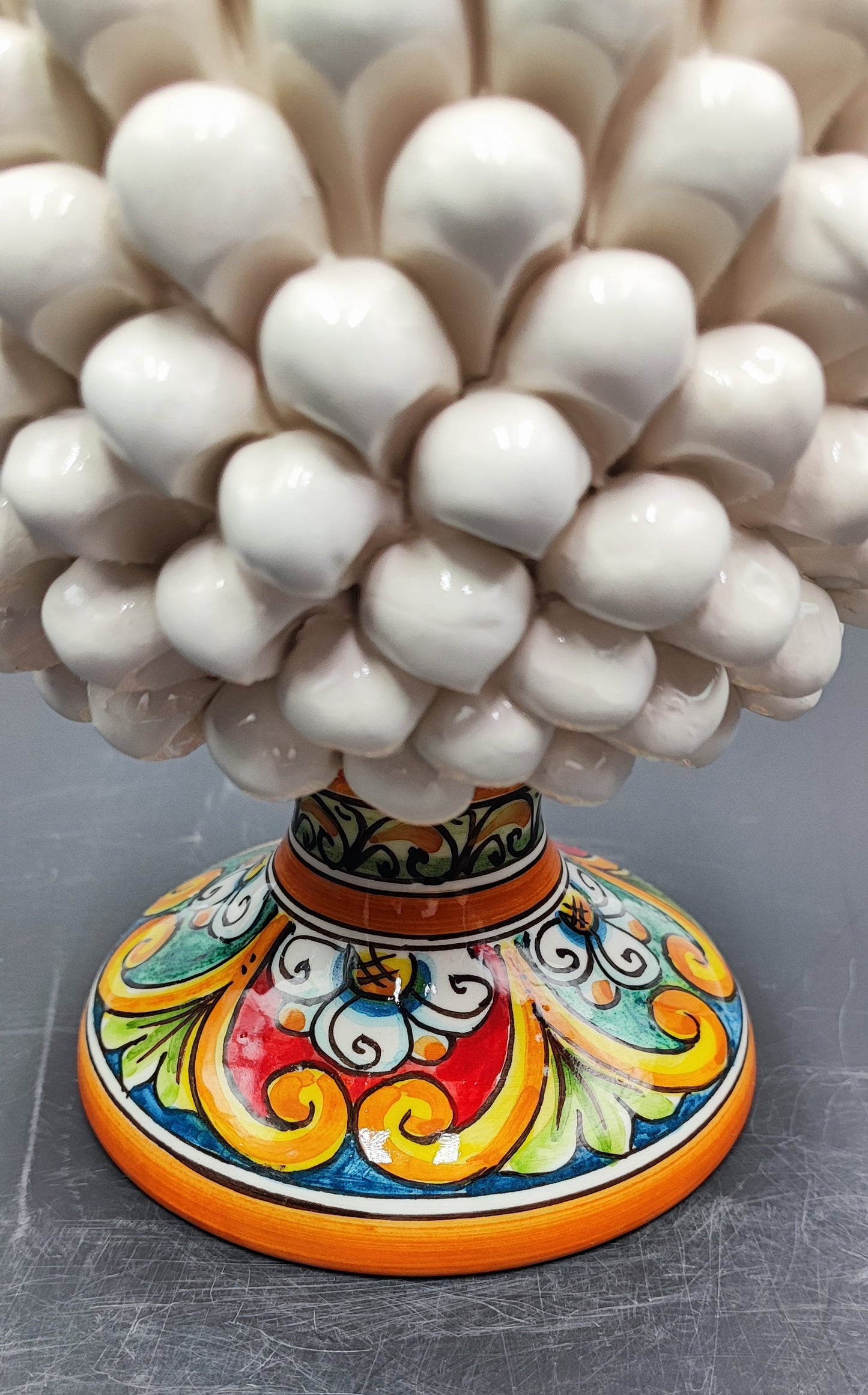 Handcrafted Sicilian Ceramic Pine Cone - Stunning Mediterranean Art Piece - Perfect for Rustic Italian Pottery Enthusiasts