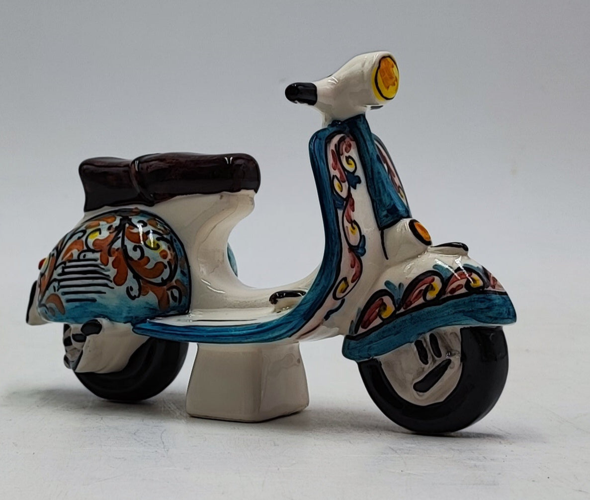 1970s Vespa in Caltagirone Ceramic (17 cm in Length, 12 cm in Height)