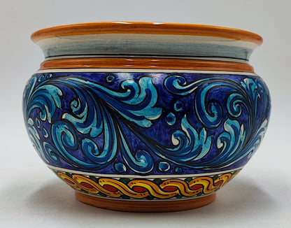 Handcrafted Caltagirone Ceramic Vase Holder- Hand-painted Beauty