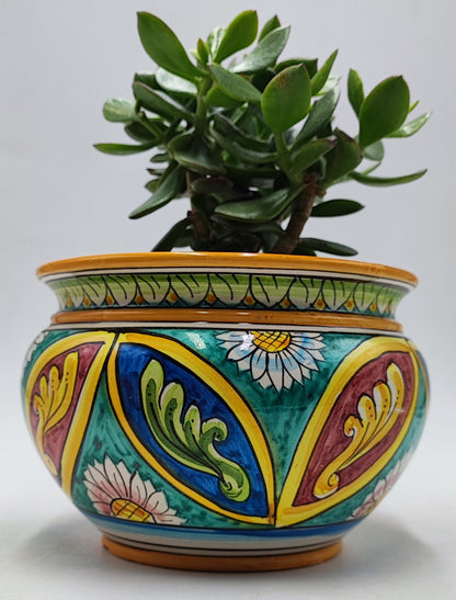 Handcrafted Caltagirone Ceramic Vase Holder- Hand-painted Beauty
