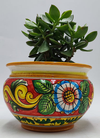Handcrafted Caltagirone Ceramic Vase Holder- Hand-painted Beauty