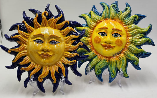 Caltagirone Ceramic Sun Wall Decor – Ø 29/30 cm (11.4"–11.8")