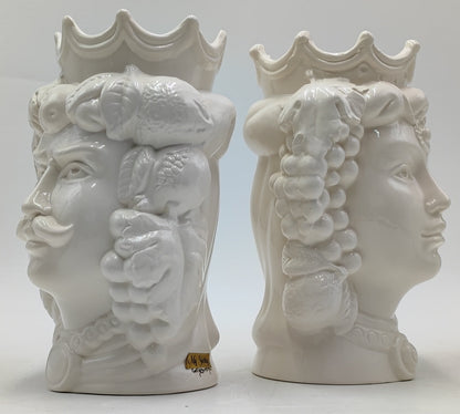 Ceramica di Caltagirone " Sicilian Moorish heads" Greek style 25H