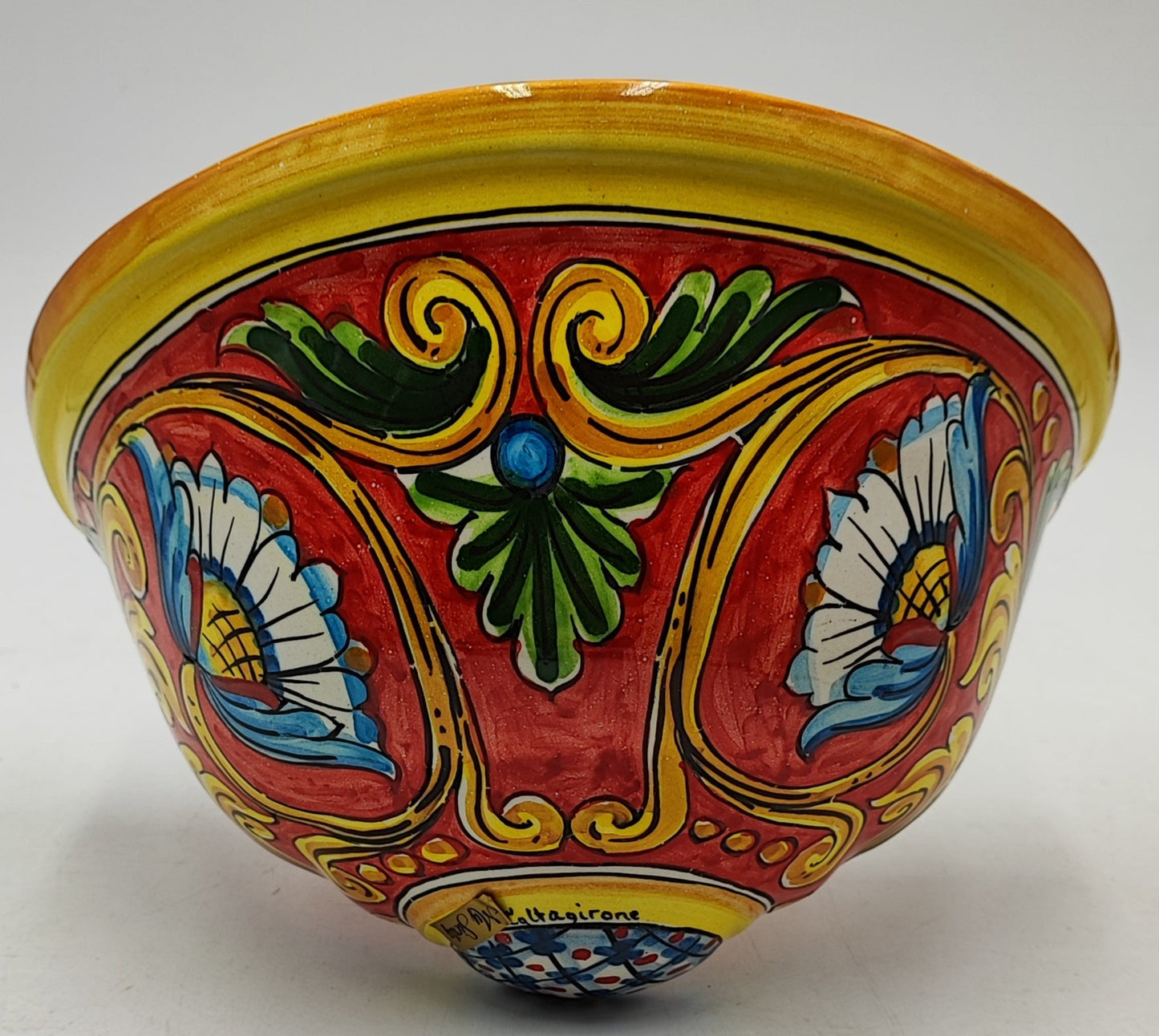 Hand-Painted Sicilian Wall Planters – Authentic Ceramica di Caltagirone, Italian Floral Design