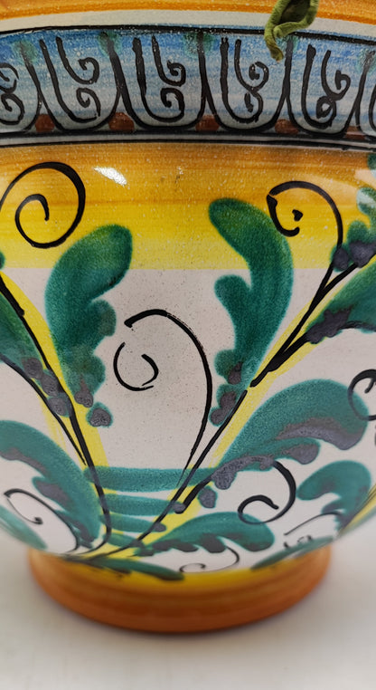 Handcrafted Caltagirone Ceramic Vase Holder- Hand-painted Beauty