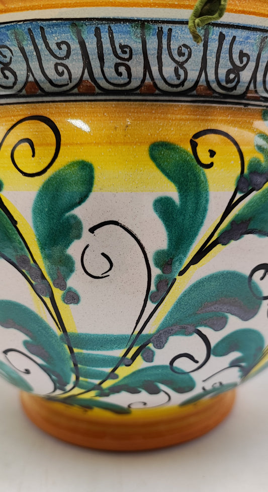 Handcrafted Caltagirone Ceramic Vase Holder- Hand-painted Beauty