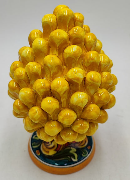 Handmade Sicilian Ceramic Pine Cone: Caltagirone Pottery, Sugar Paper Blue (7.87”)