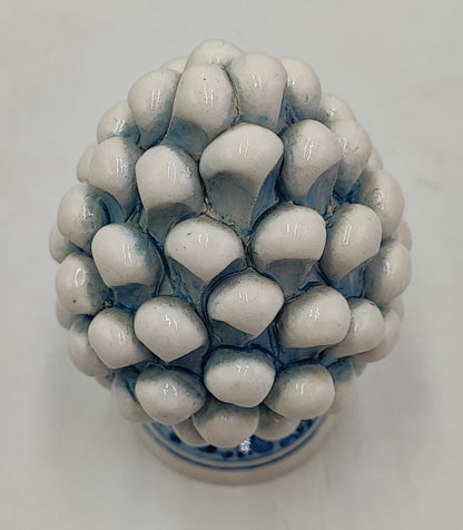 Sicilian ceramic pine cone, hand made, with decorative base and with out  15cm