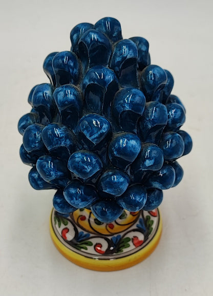 Sicilian ceramic pine cone, with decorative base and without 15/16cm