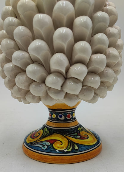 Handcrafted Sicilian Ceramic Pine Cone: Caltagirone Pottery (20cm)