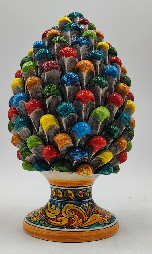 Handcrafted Sicilian Ceramic Pine Cone: Mediterranean Home Decor (26/27 cm)