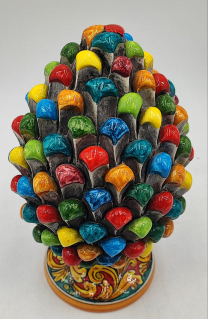 Handcrafted Sicilian Ceramic Pine Cone: Mediterranean Home Decor (26/27 cm)