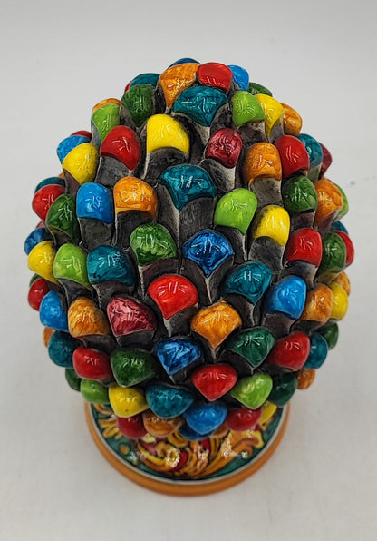 Handcrafted Sicilian Ceramic Pine Cone: Mediterranean Home Decor (26/27 cm)