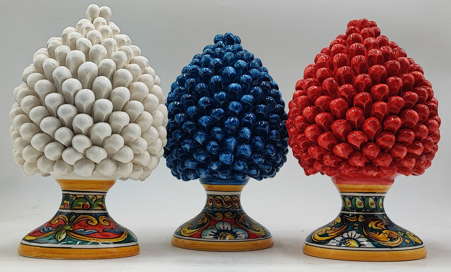 Handcrafted Caltagirone Ceramic Pine Cone: Sicilian Good Luck Symbol