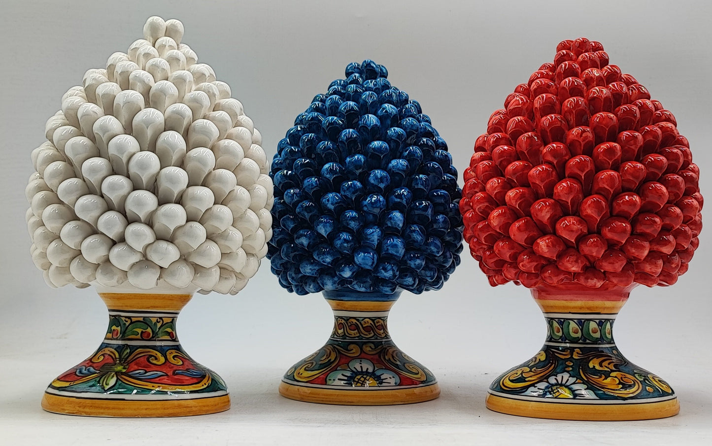 Handcrafted Caltagirone Ceramic Pine Cone: Sicilian Good Luck Symbol