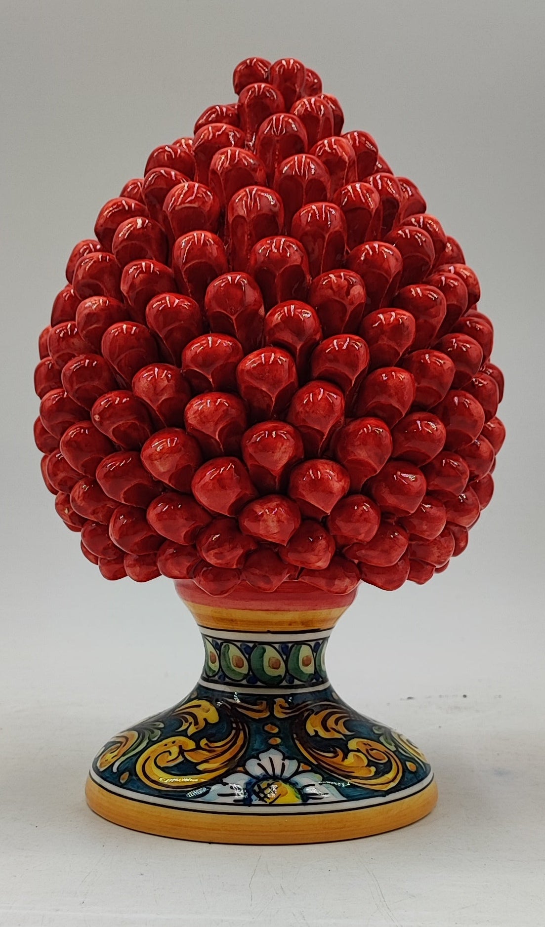 Handcrafted Caltagirone Ceramic Pine Cone: Sicilian Good Luck Symbol