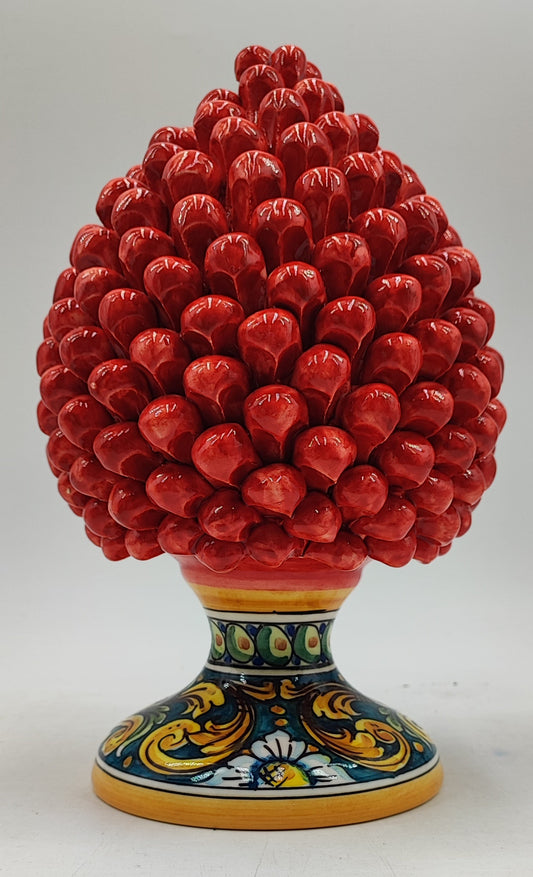 Handcrafted Caltagirone Ceramic Pine Cone: Sicilian Good Luck Symbol