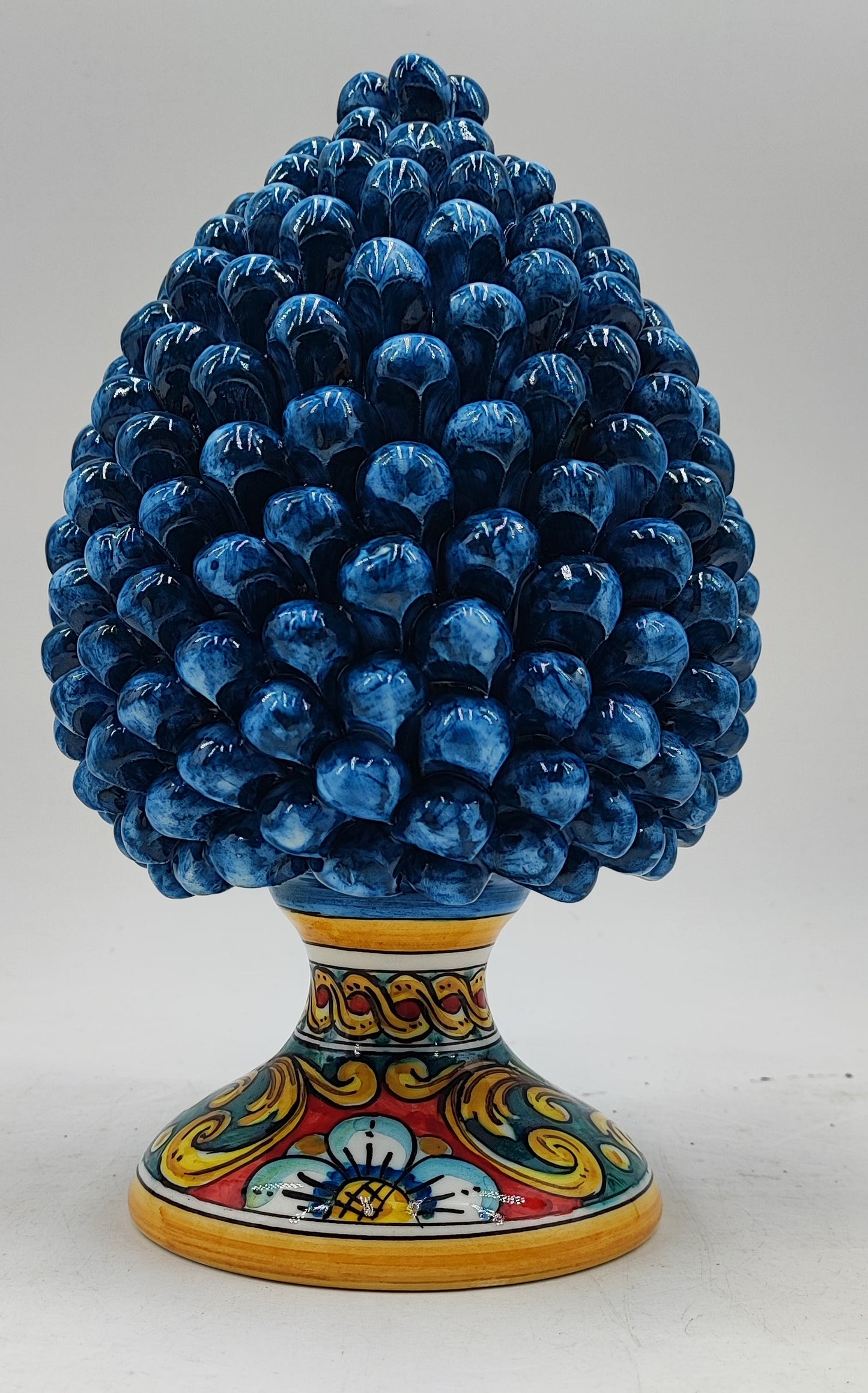 Handcrafted Caltagirone Ceramic Pine Cone: Sicilian Good Luck Symbol