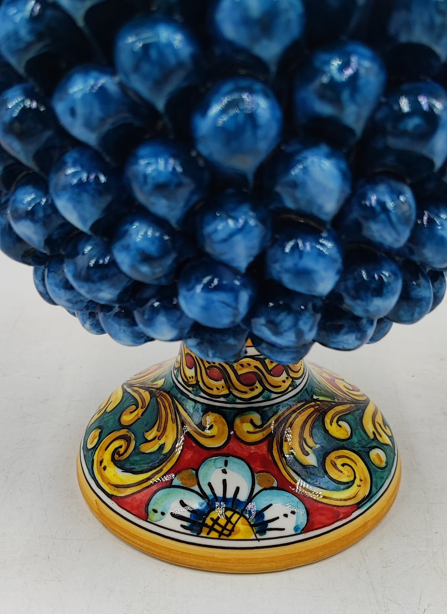 Handcrafted Caltagirone Ceramic Pine Cone: Sicilian Good Luck Symbol