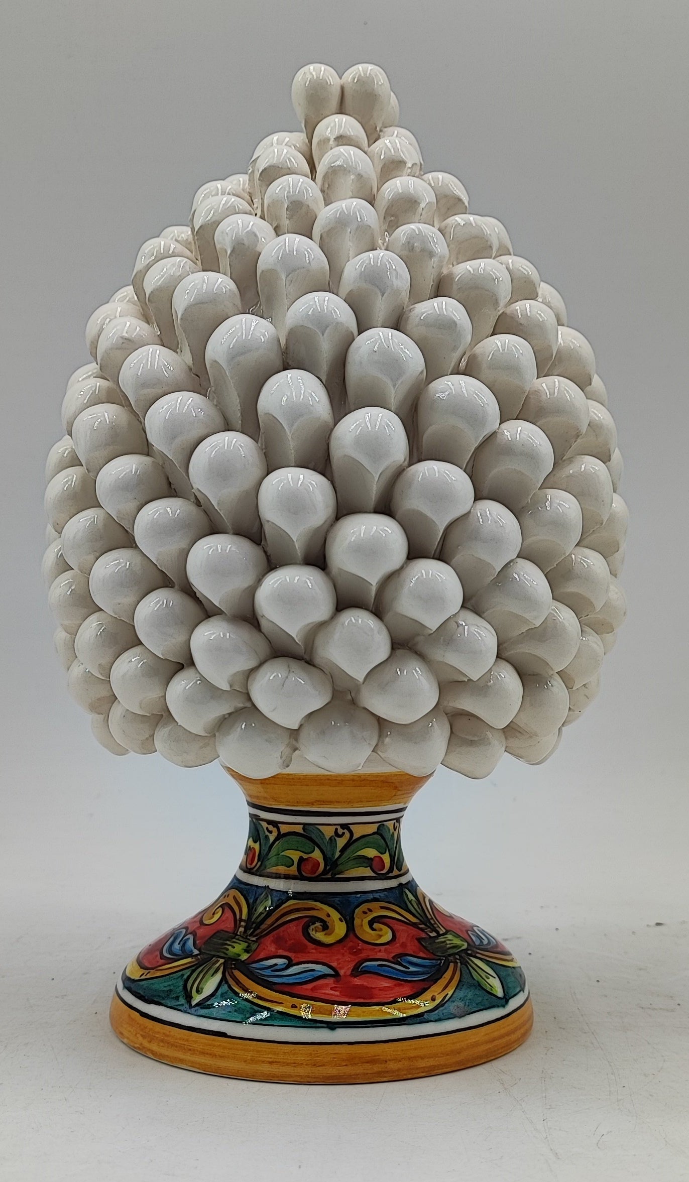 Handcrafted Caltagirone Ceramic Pine Cone: Sicilian Good Luck Symbol