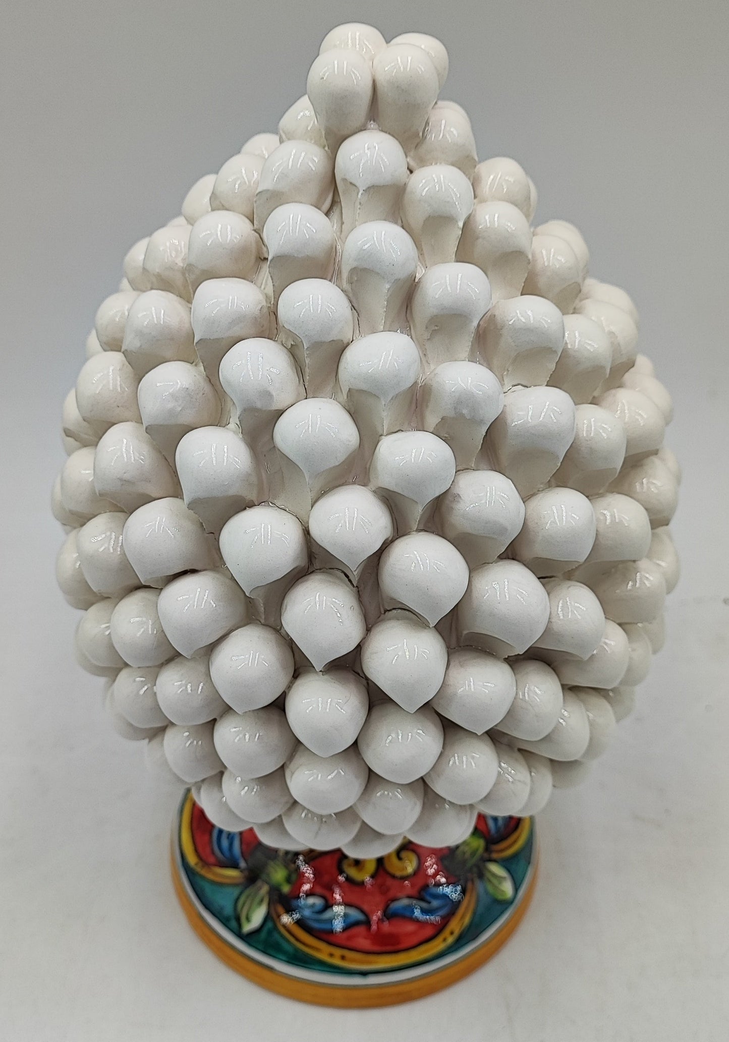 Handcrafted Caltagirone Ceramic Pine Cone: Sicilian Good Luck Symbol