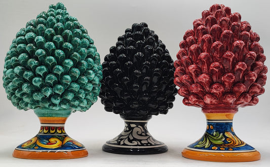 Handcrafted Caltagirone Ceramic Pine Cone: Sicilian Home Decor (27cm)