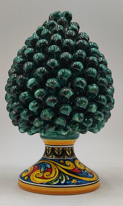 Handcrafted Sicilian Ceramic Pine Cone: Rustic Home Decor (26/27 cm)