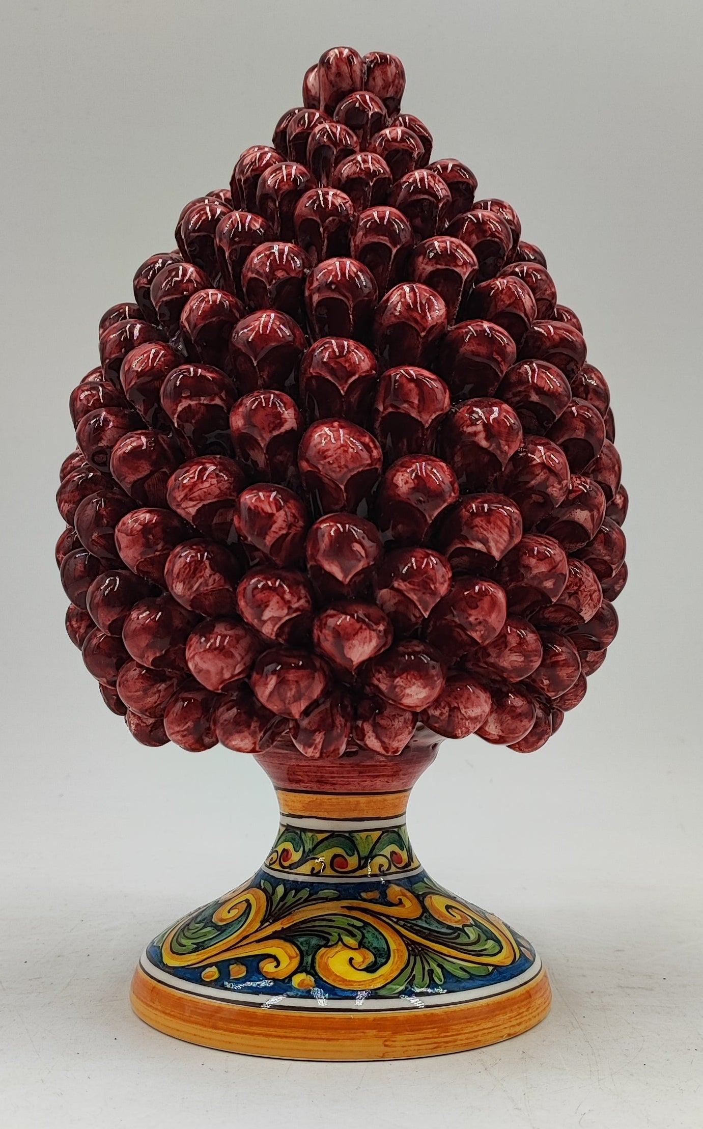 Handcrafted Sicilian Ceramic Pine Cone: Rustic Home Decor (26/27 cm)