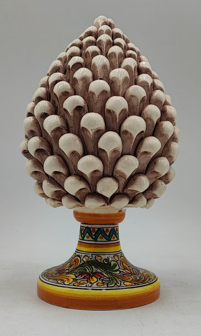 Handcrafted Caltagirone Ceramic Pine Cone: Sicilian Good Luck Symbol