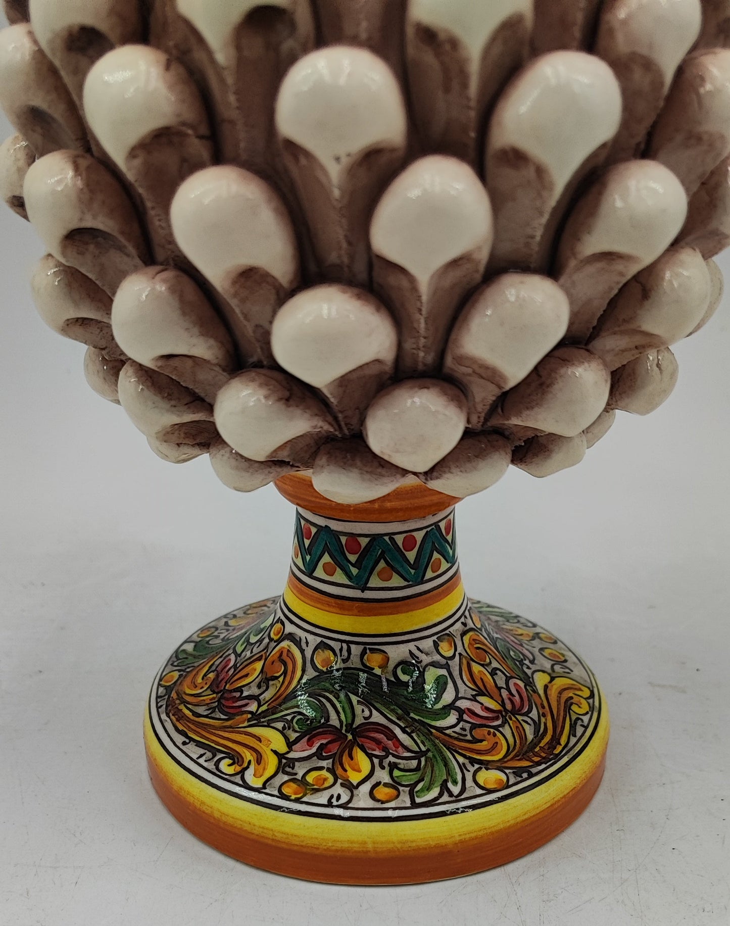 Handcrafted Caltagirone Ceramic Pine Cone: Sicilian Good Luck Symbol