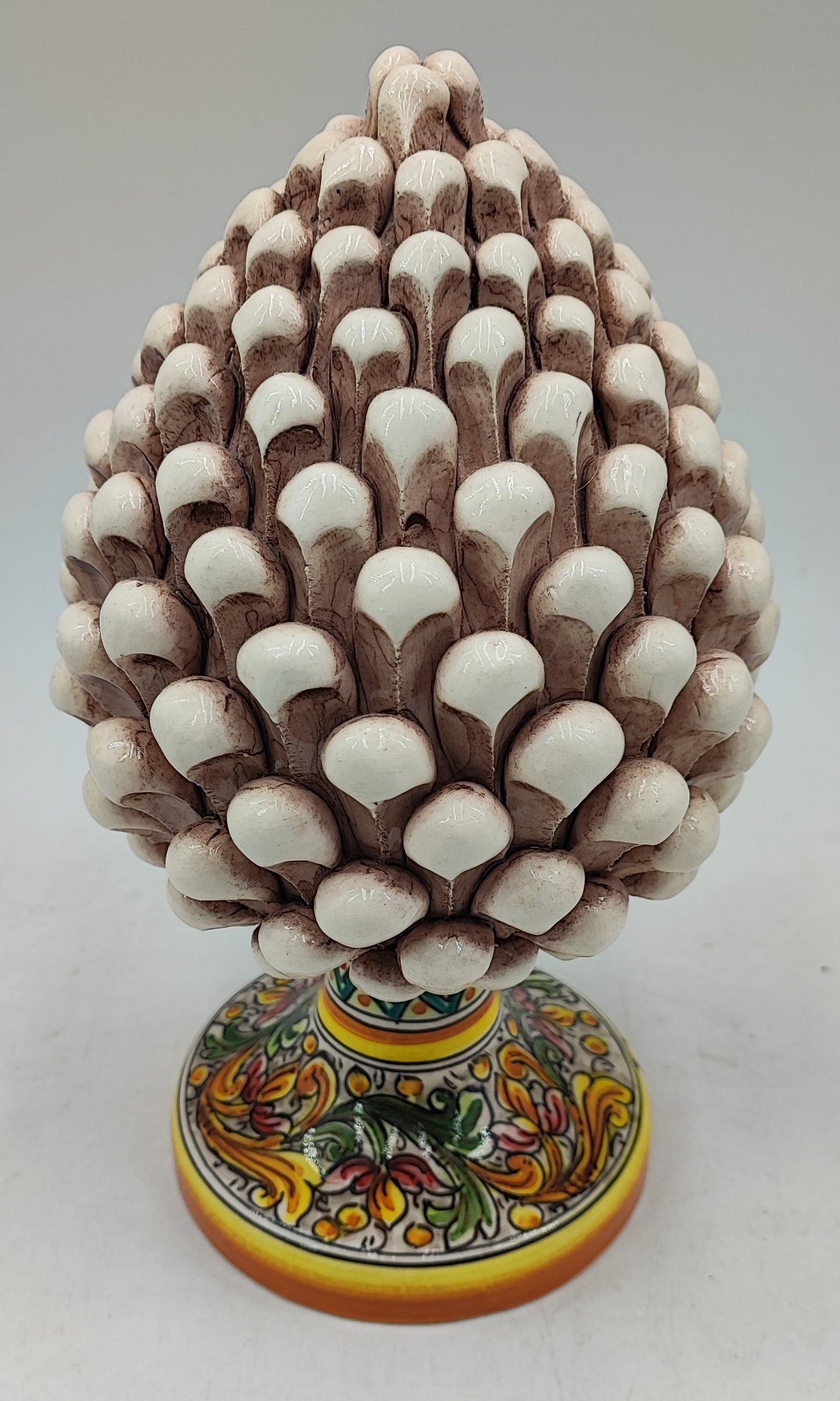 Handcrafted Caltagirone Ceramic Pine Cone: Sicilian Good Luck Symbol