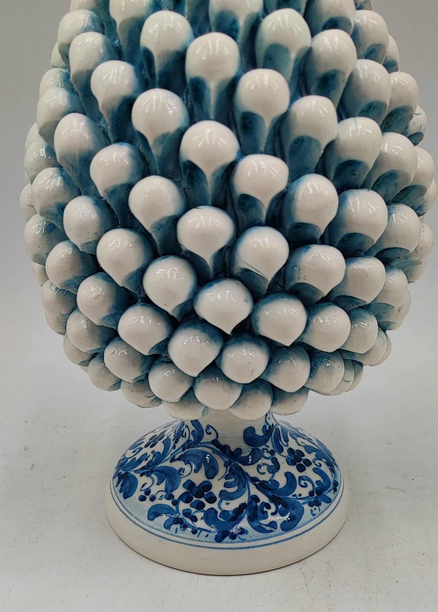 Handcrafted Caltagirone Ceramic Pine Cone: Sicilian Good Luck Symbol