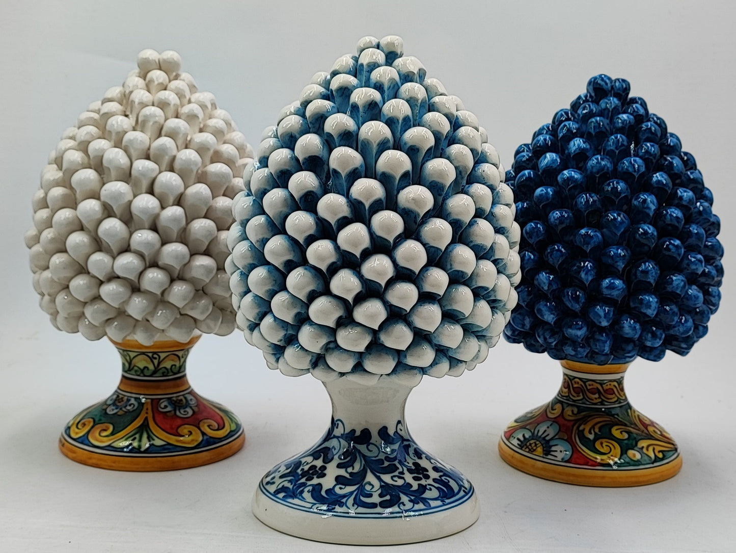Handcrafted Caltagirone Ceramic Pine Cone: Sicilian Good Luck Symbol