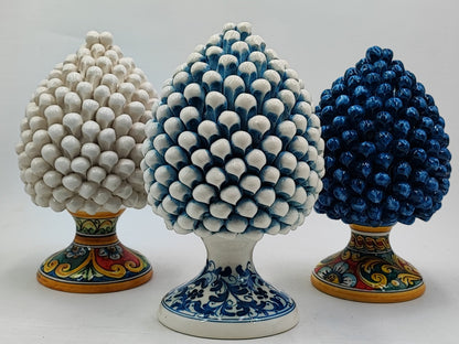 Handcrafted Caltagirone Ceramic Pine Cone: Sicilian Good Luck Symbol