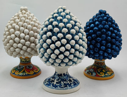 Handcrafted Caltagirone Ceramic Pine Cone: Sicilian Good Luck Symbol