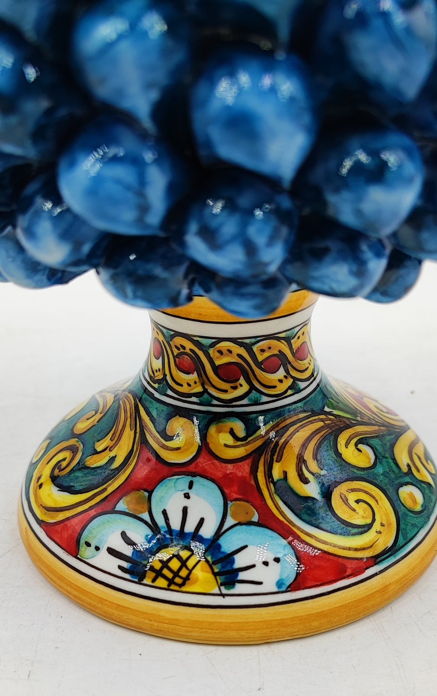 Handcrafted Caltagirone Ceramic Pine Cone: Sicilian Good Luck Symbol