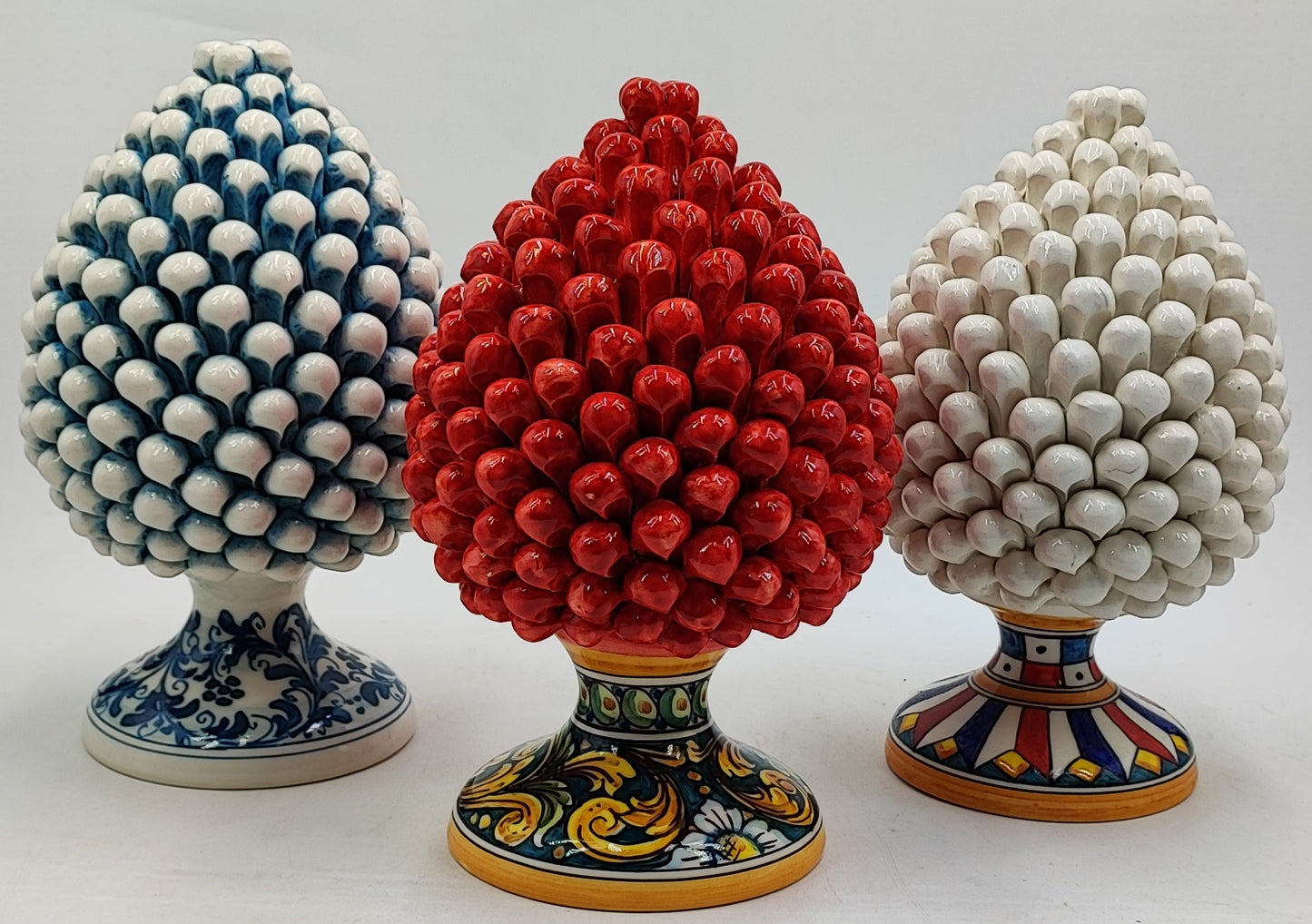 Handcrafted Caltagirone Ceramic Pine Cone: Sicilian Good Luck Symbol