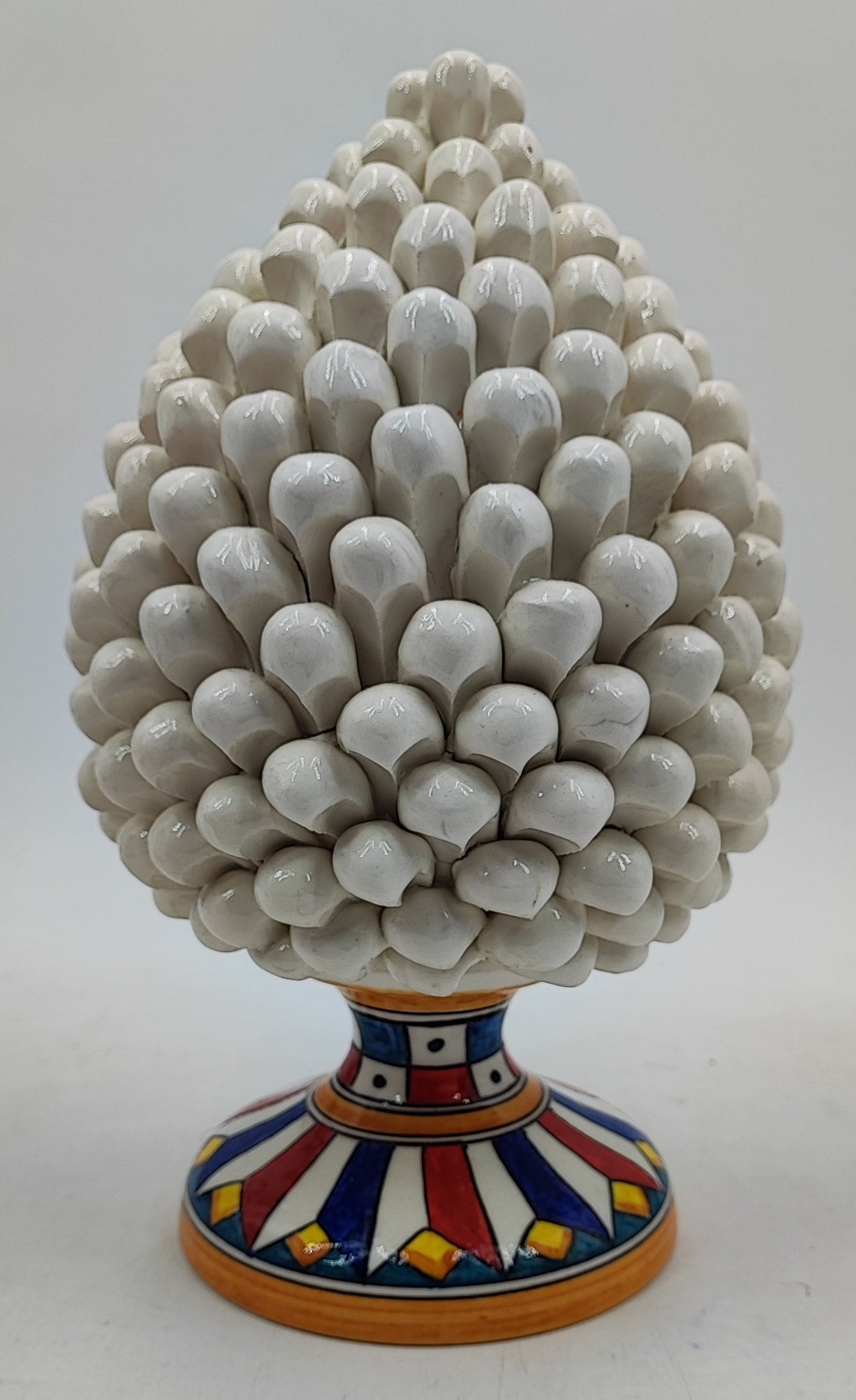 Handcrafted Caltagirone Ceramic Pine Cone: Sicilian Good Luck Symbol