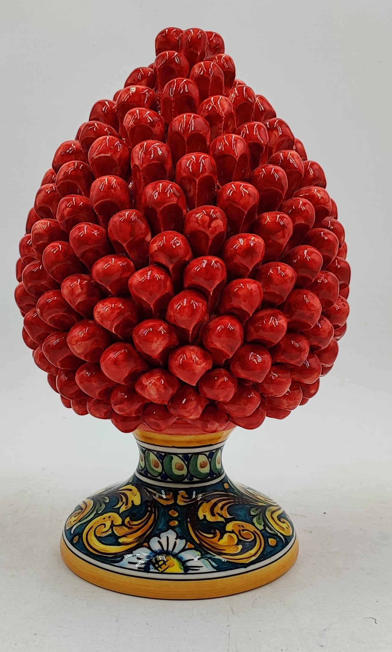 Handcrafted Caltagirone Ceramic Pine Cone: Sicilian Good Luck Symbol
