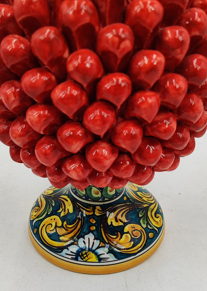 Handcrafted Caltagirone Ceramic Pine Cone: Sicilian Good Luck Symbol
