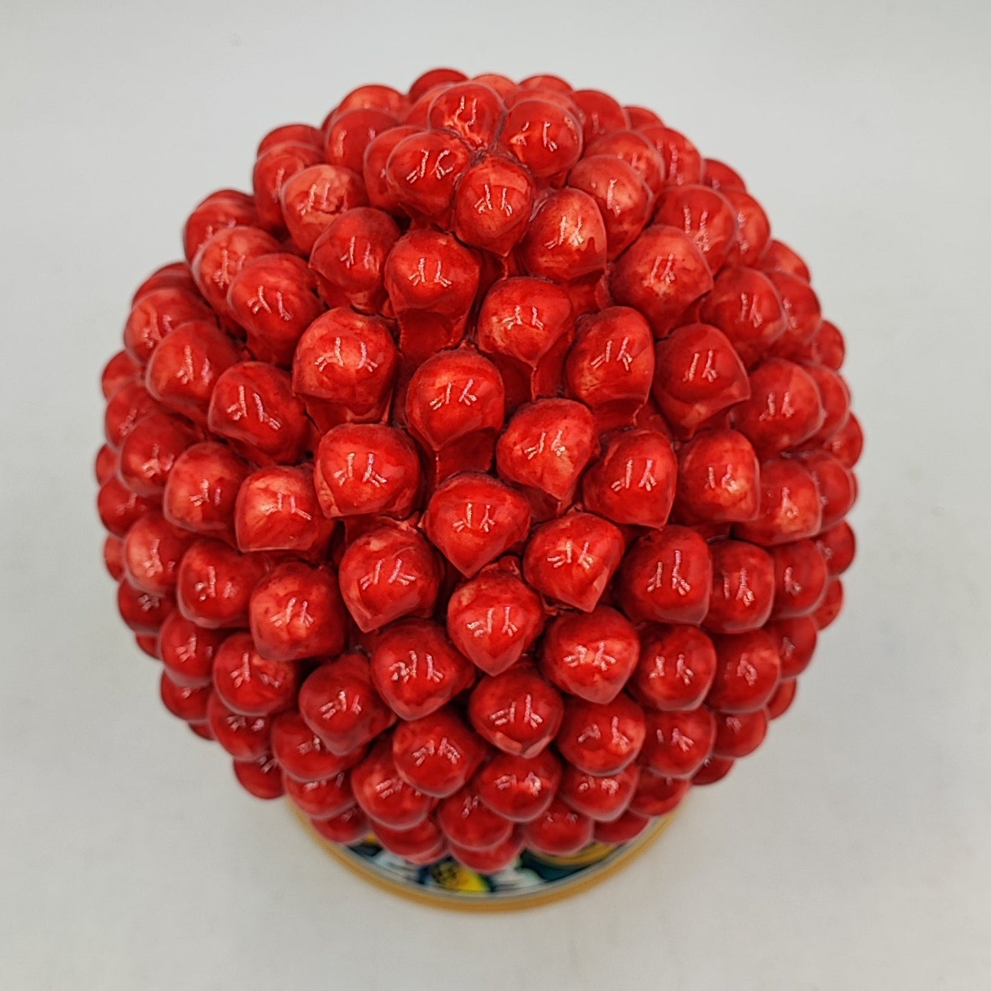 Handcrafted Caltagirone Ceramic Pine Cone: Sicilian Good Luck Symbol