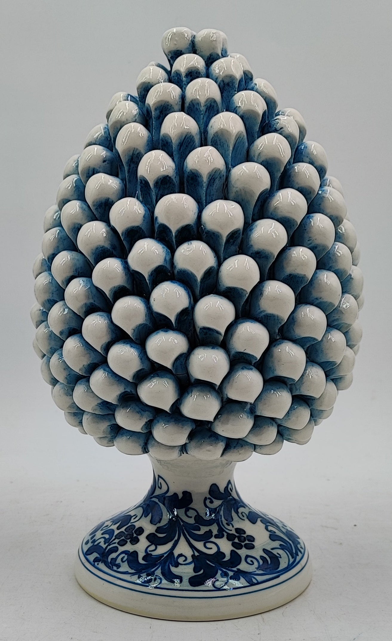 Handcrafted Caltagirone Ceramic Pine Cone: Sicilian Good Luck Symbol