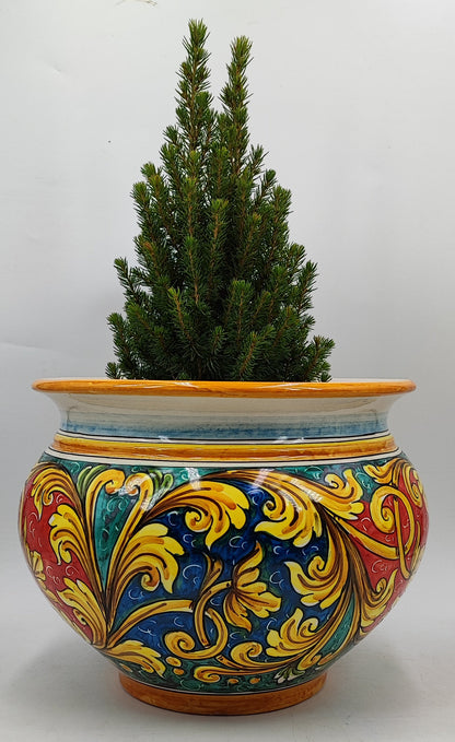 Caltagirone Bordeaux Ceramic vase holder 30cm