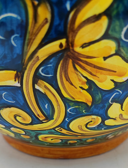 Caltagirone Bordeaux Ceramic vase holder 30cm