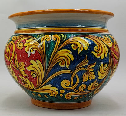 Caltagirone Bordeaux Ceramic vase holder 30cm